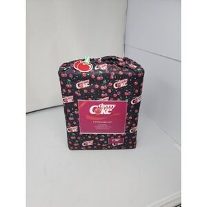Coca-cola Cherry Coke /Full 6 Pc Bedding Sheet Set New